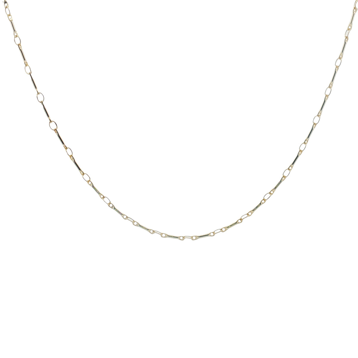 Collier doré maillons ovales et tiges alternées