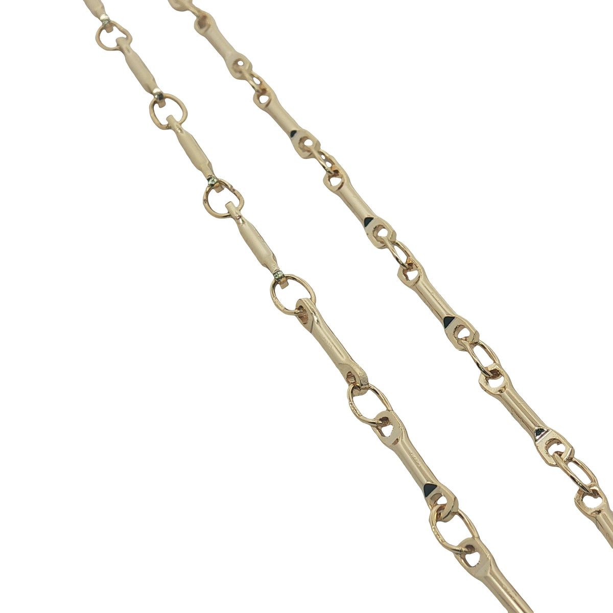 Collier doré maillons ovales et tiges alternées