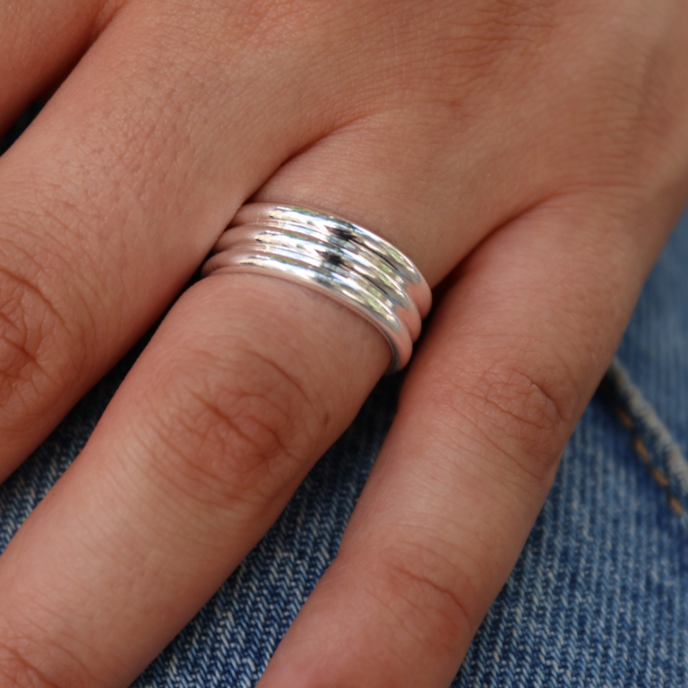 Bague en argent 925triple anneaux