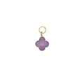 Charms doré trèfle améthyste 10 mm