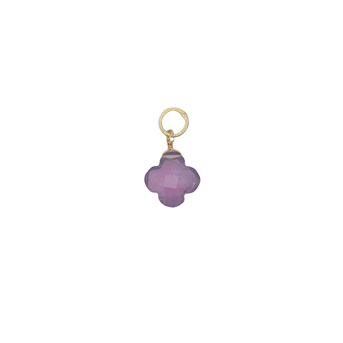 Charms doré trèfle améthyste 10 mm