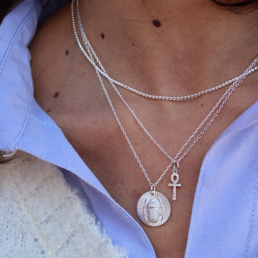 Collier argent maille égyptienne 38 cm
