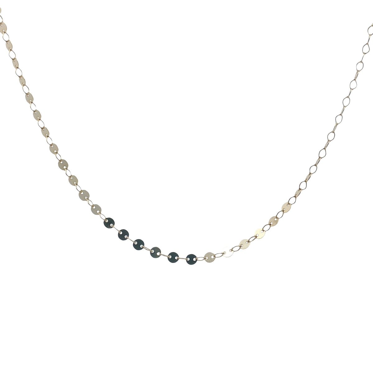Collier doré maille disque
