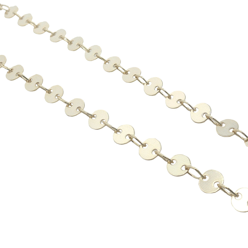Collier doré maille disque