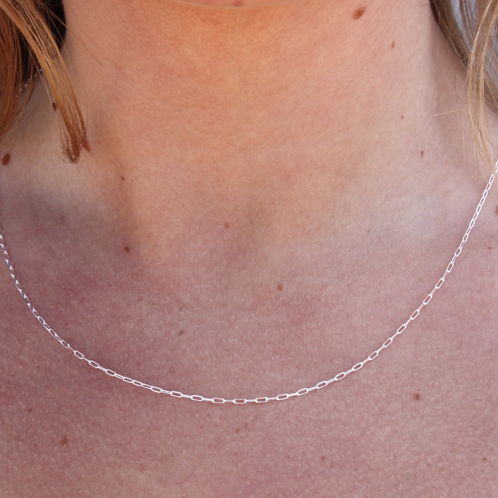 Collier argent maille rectangle