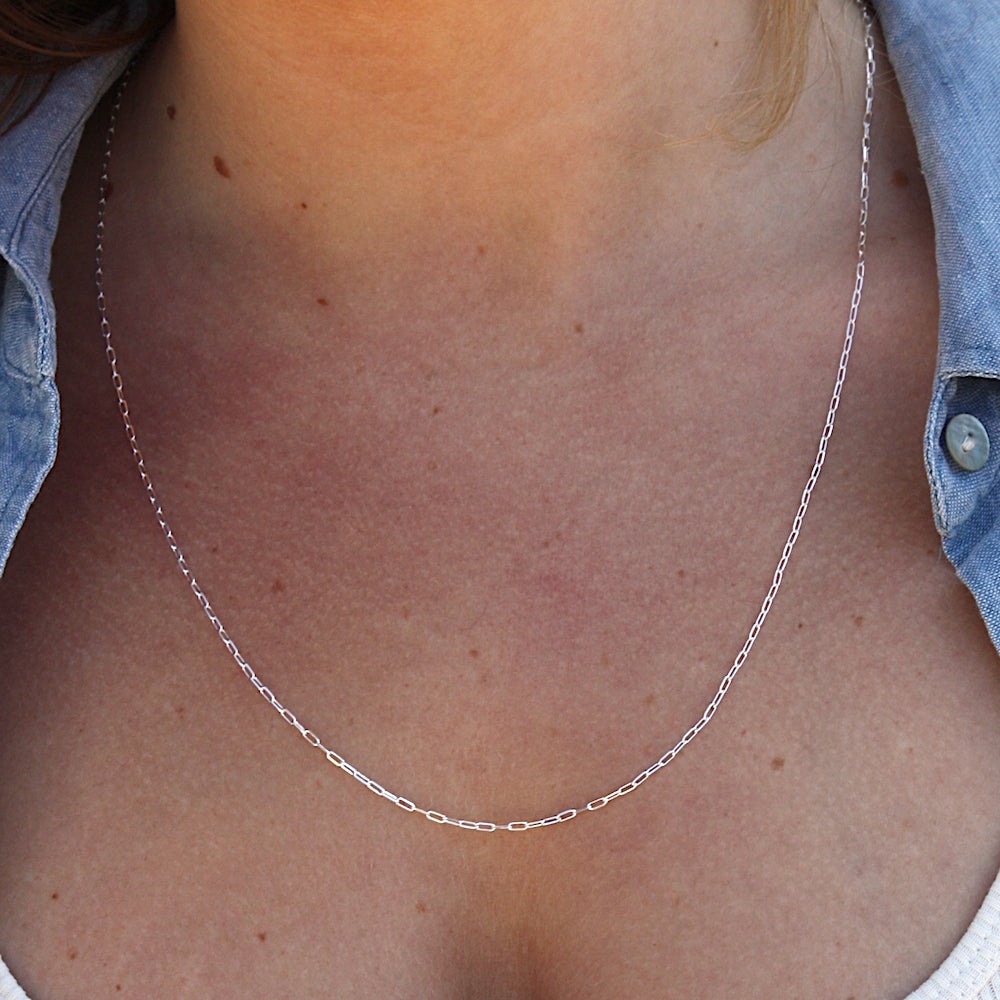 Collier argent maille rectangle