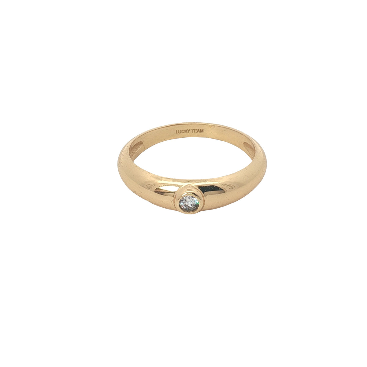 Bague dorée solitaire avec zircon