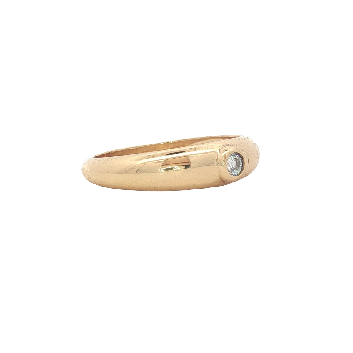 Bague dorée solitaire avec zircon