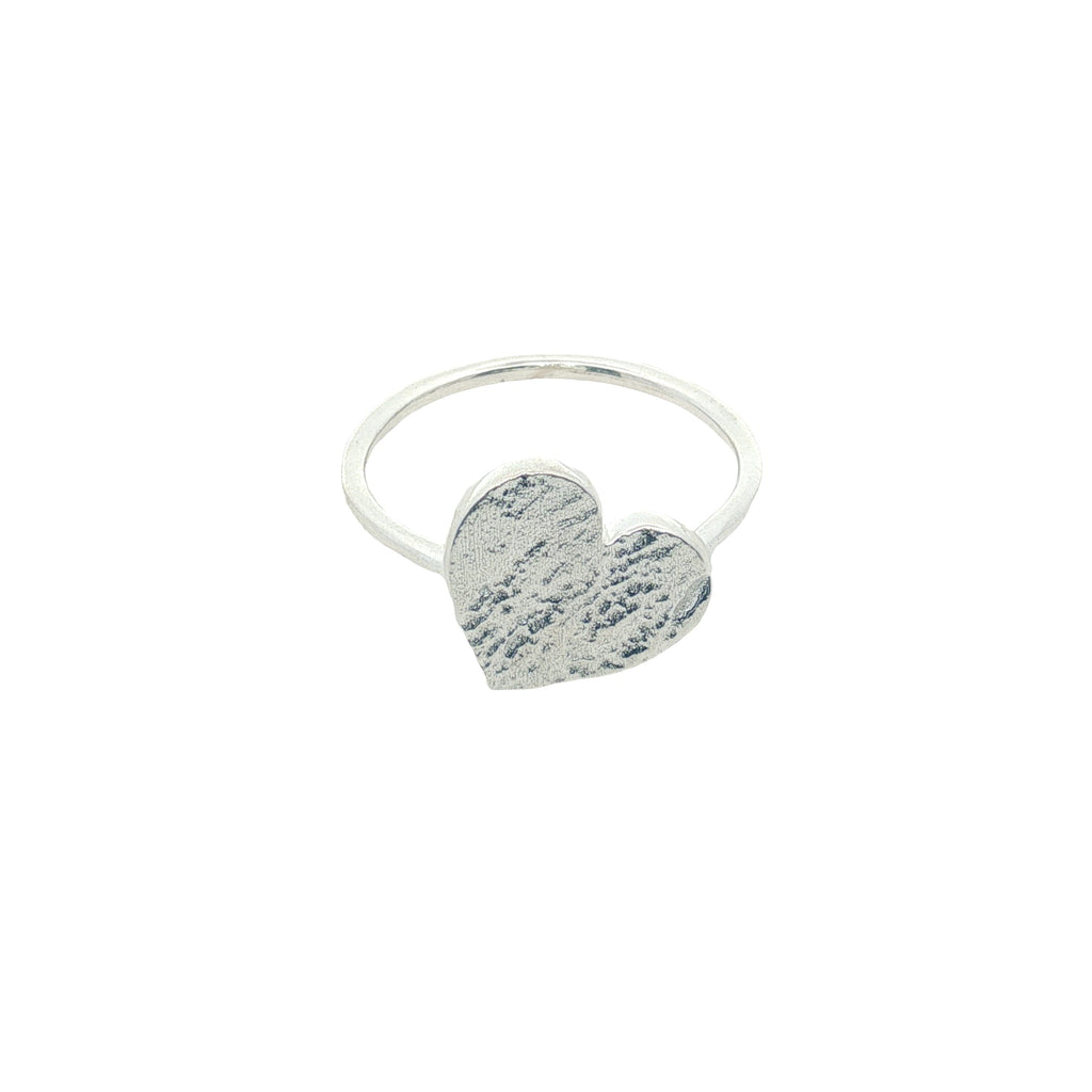 Bague argent 925 coeur martelé