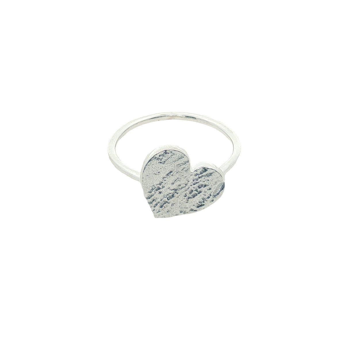 Bague argent 925 coeur martelé