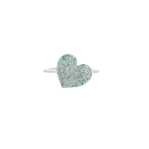 Bague argent 925 coeur martelé