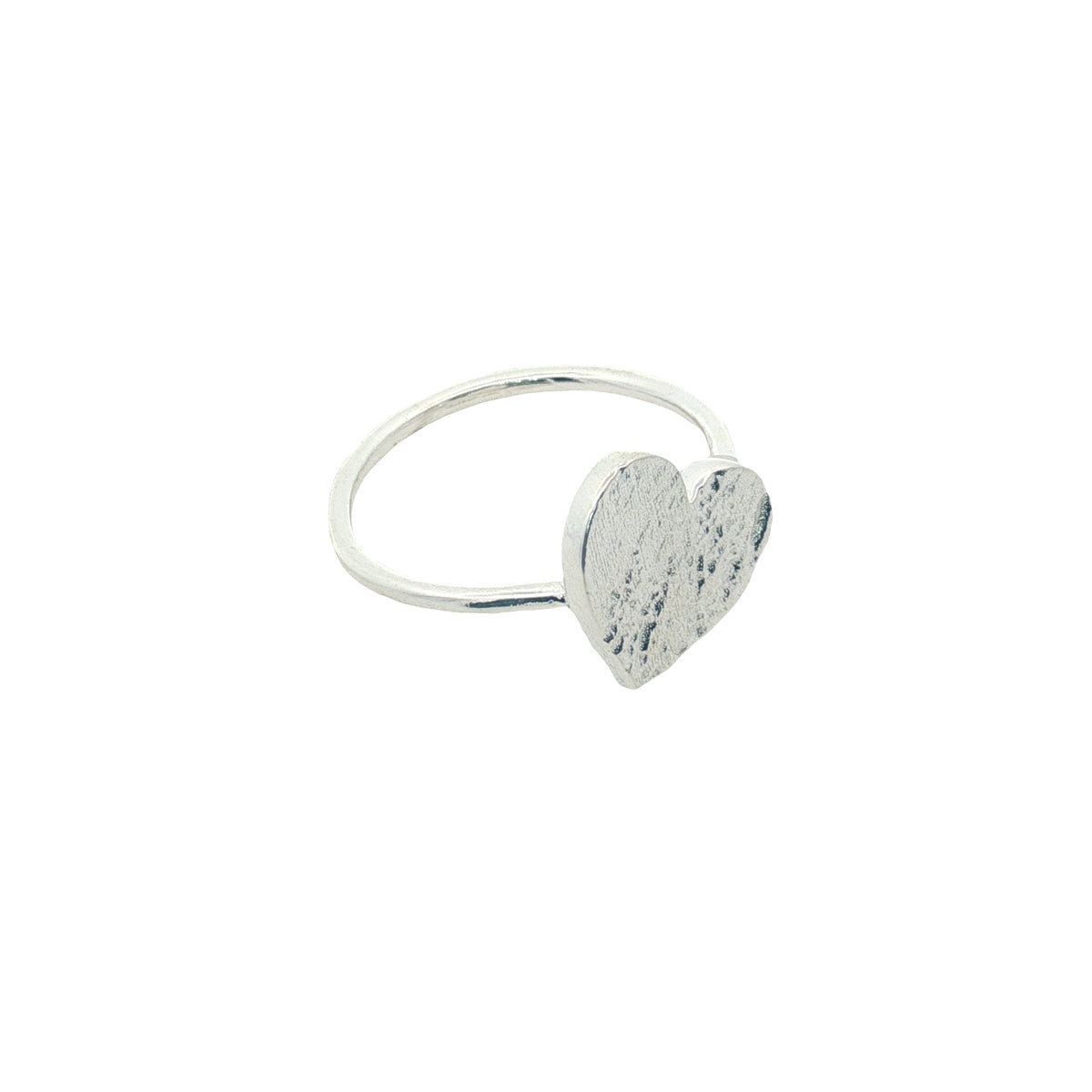 Bague argent 925 coeur martelé
