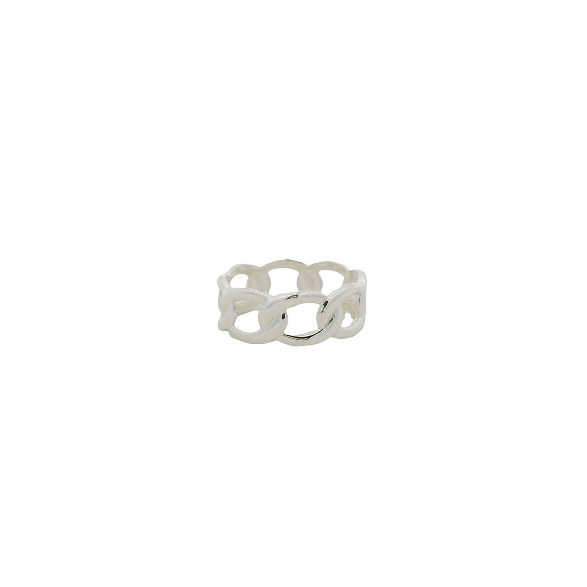 Bague argent 925 maillons entremêlés