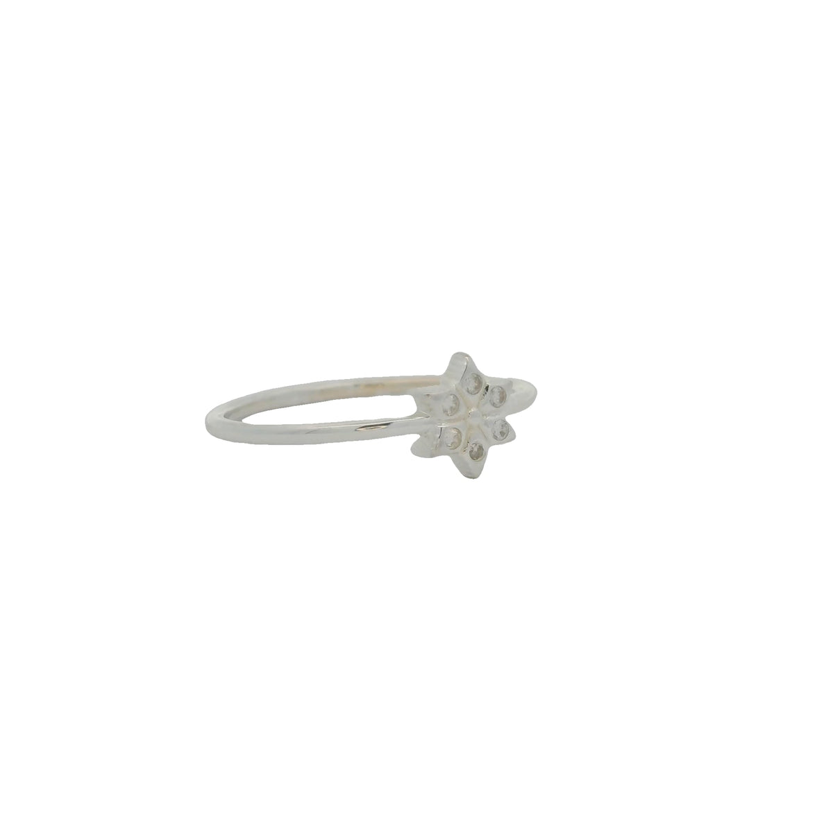 Bague argent 925 petite étoile de David en zircons