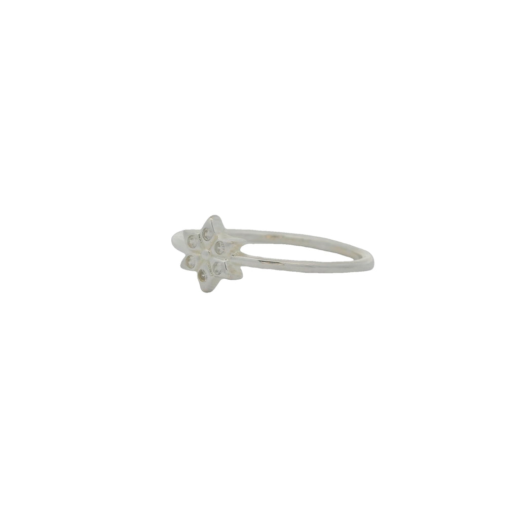 Bague argent 925 petite étoile de David en zircons