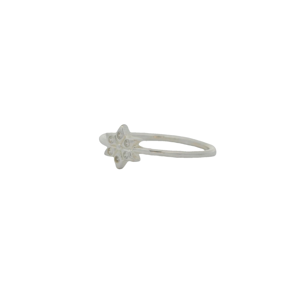Bague argent 925 petite étoile de David en zircons