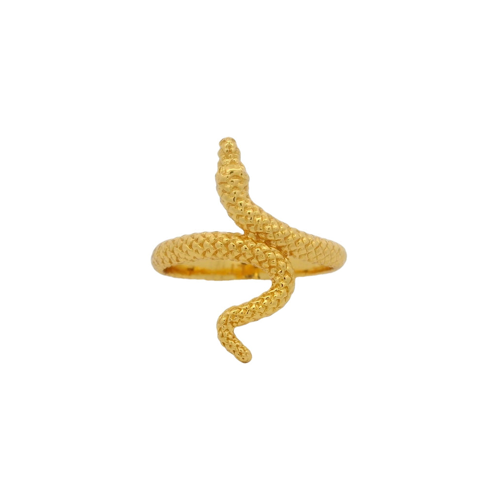 Bague dorée serpent