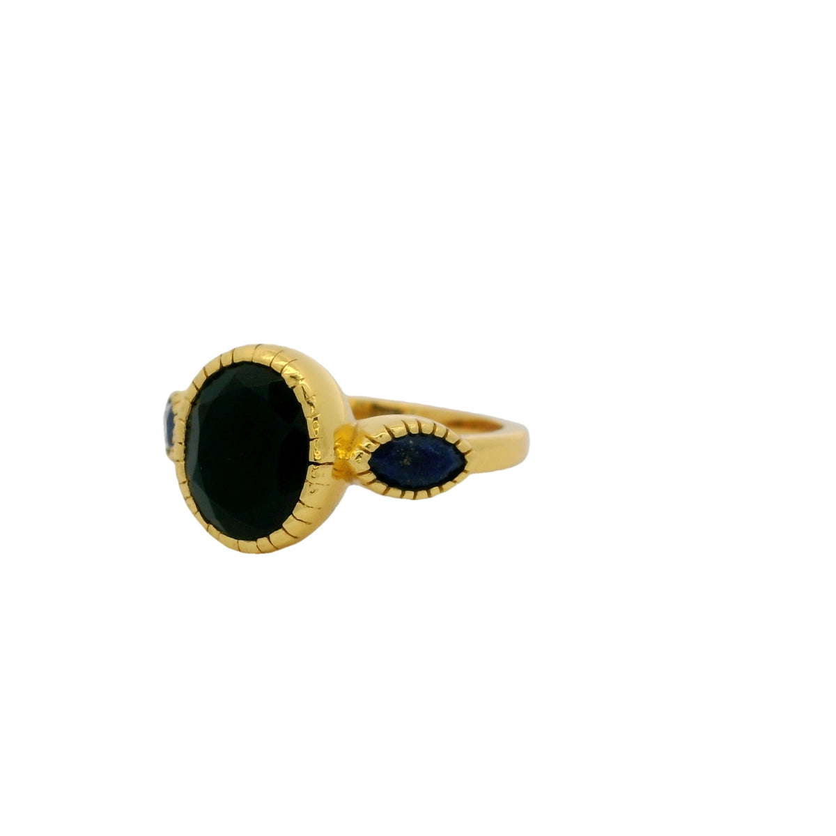 Bague dorée duo de pierres