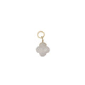 Charms doré trèfle quartz rose 10 mm