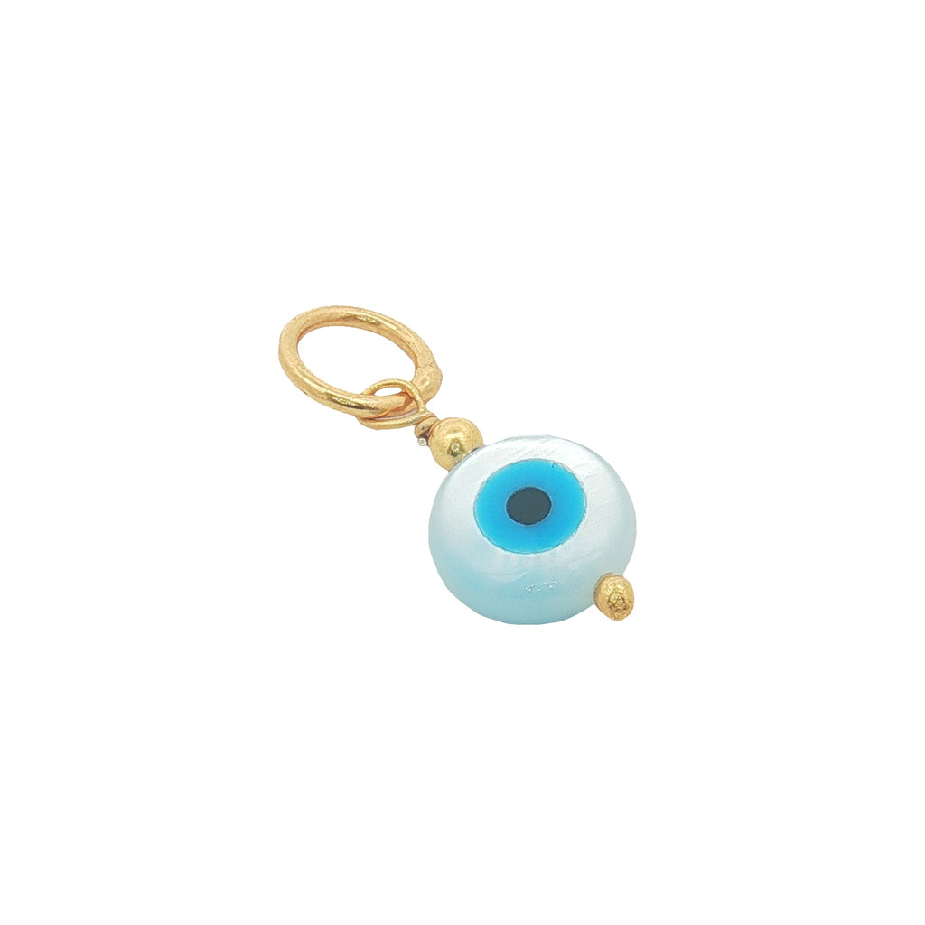 Charms doré oeil rond en nacre