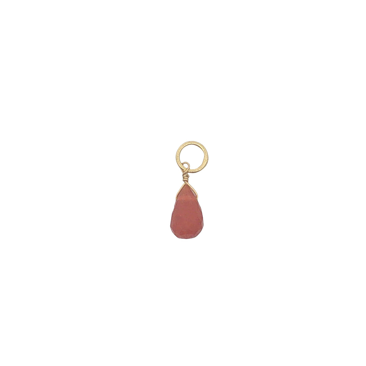 Charms doré onyx rouge en goutte