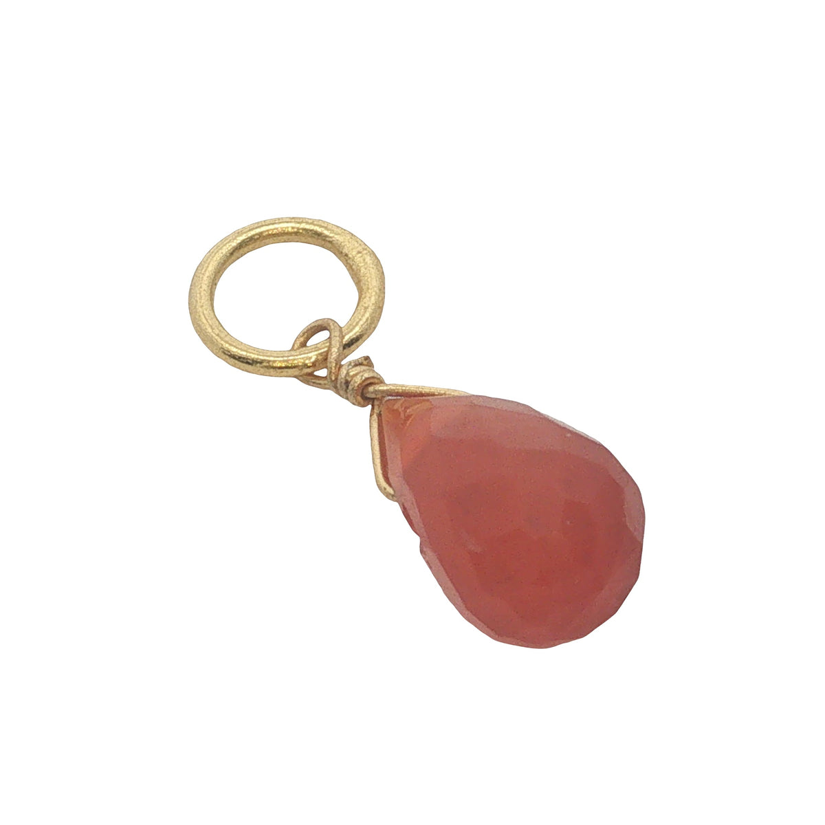 Charms doré onyx rouge en goutte
