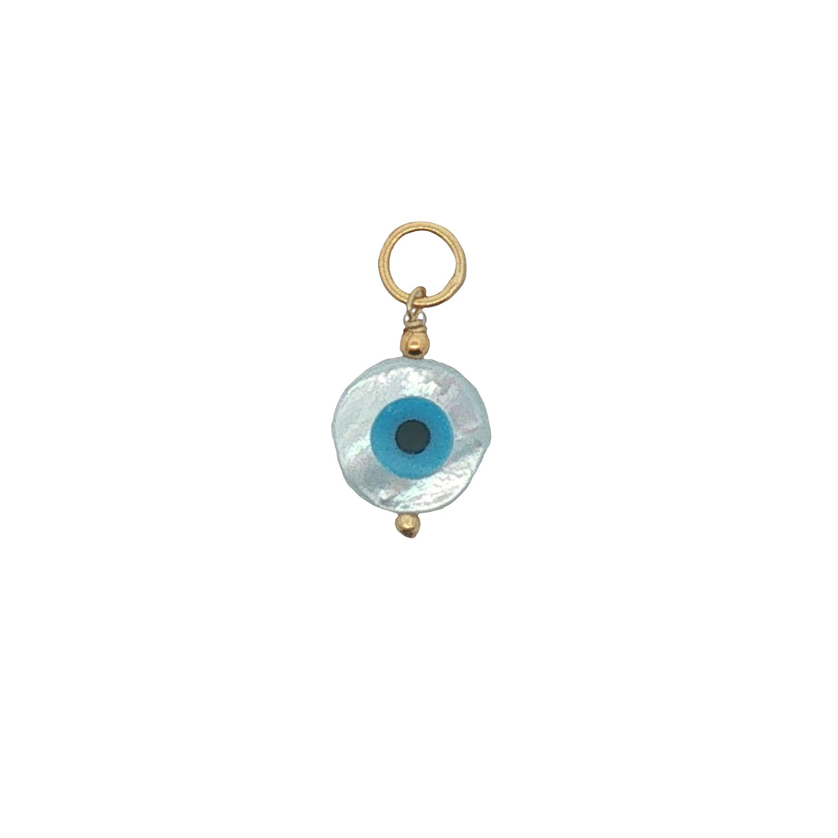 Charms doré oeil rond en nacre