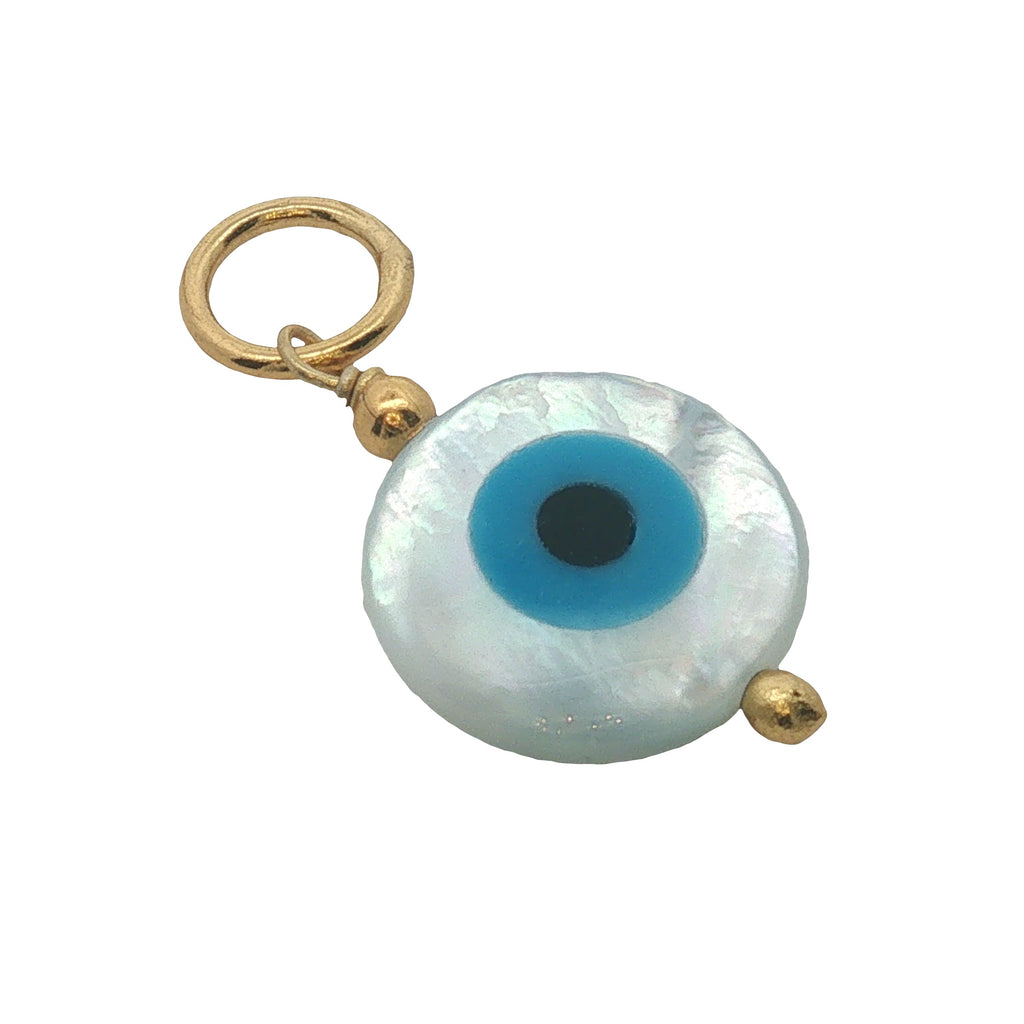 Charms doré oeil rond en nacre