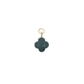 Charms doré trèfle onyx noire 12 mm