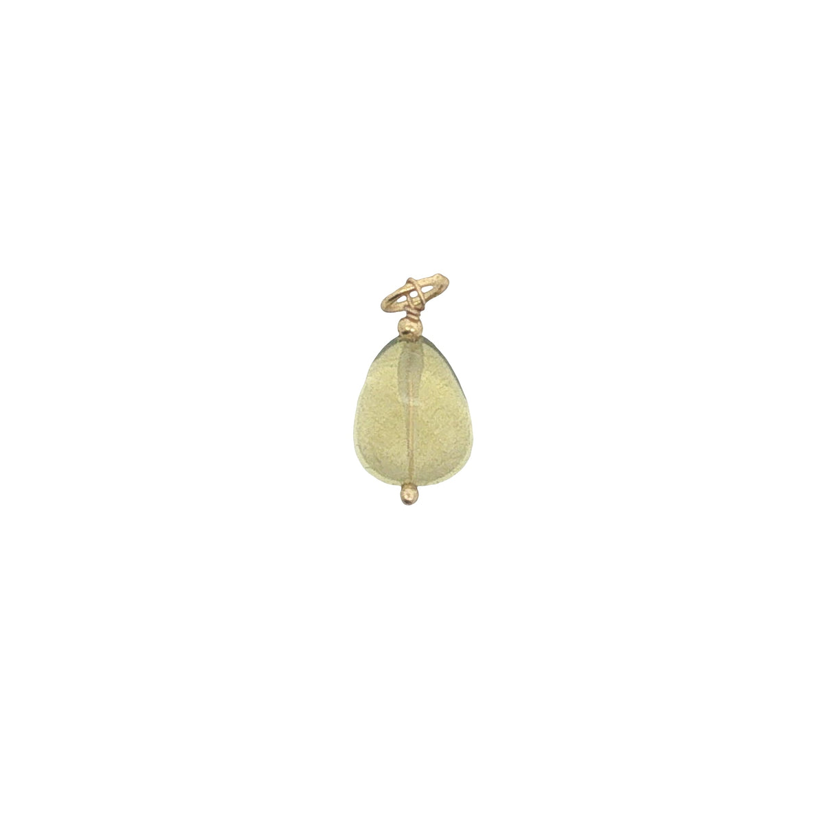 Charms doré quartz citron et petites perles dorées
