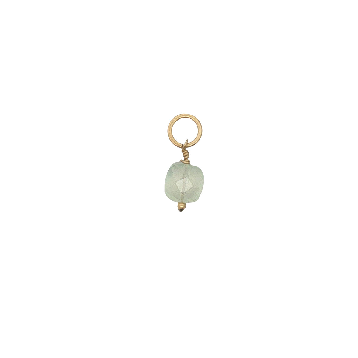 Charms doré prehnite taillée en carré