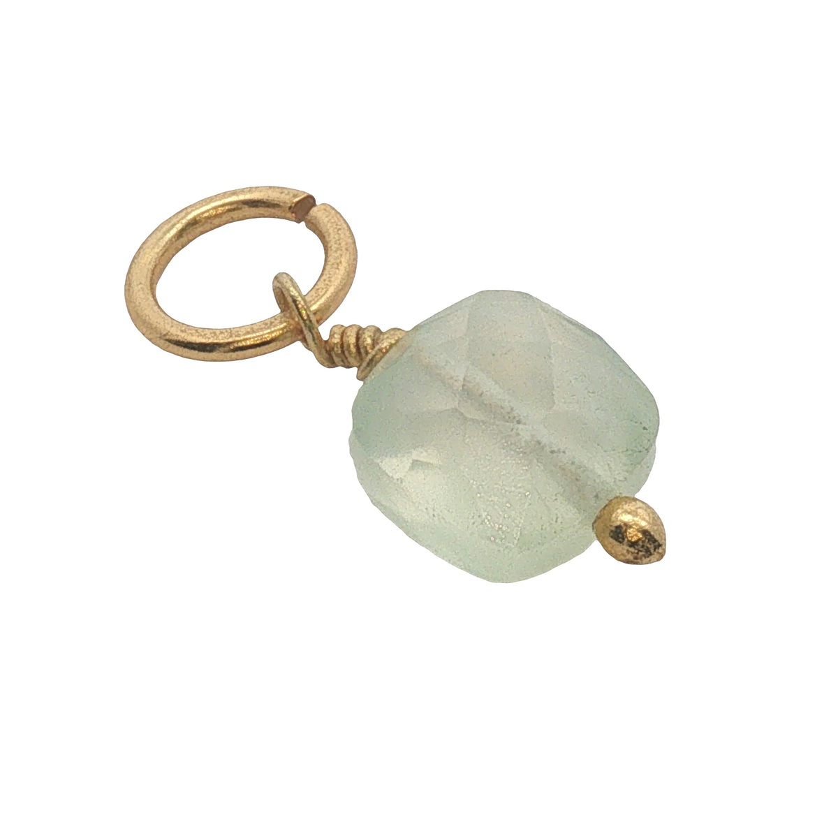 Charms doré prehnite taillée en carré