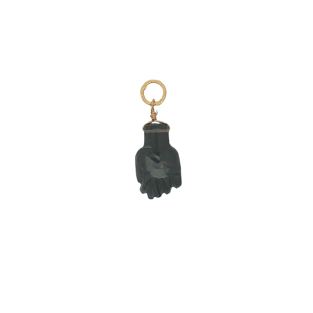 Charms doré Figa taillé dans du quartz fumé