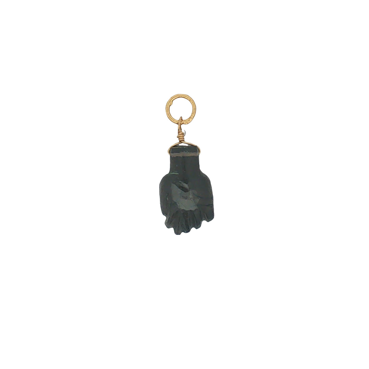Charms doré Figa taillé dans du quartz fumé