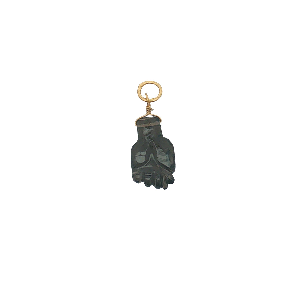 Charms doré Figa taillé dans du quartz fumé