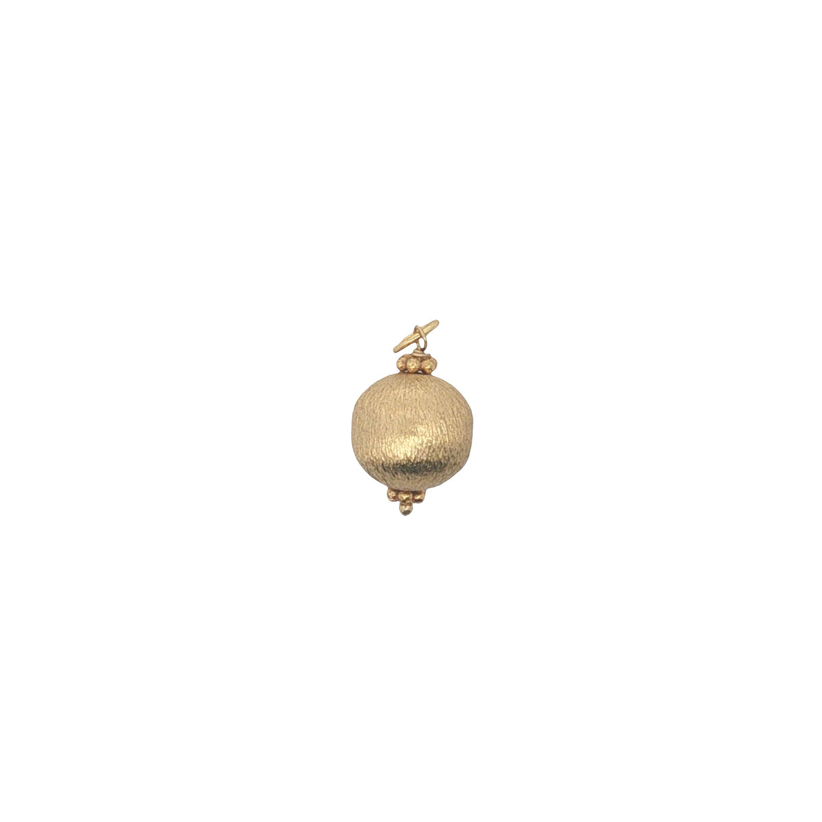 Charms boule dorée frottée avec couronnes dorées