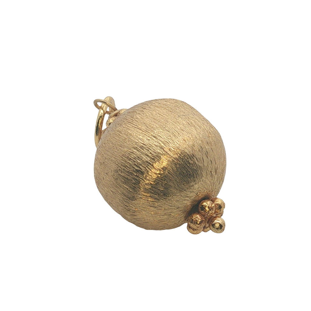 Charms boule dorée frottée avec couronnes dorées