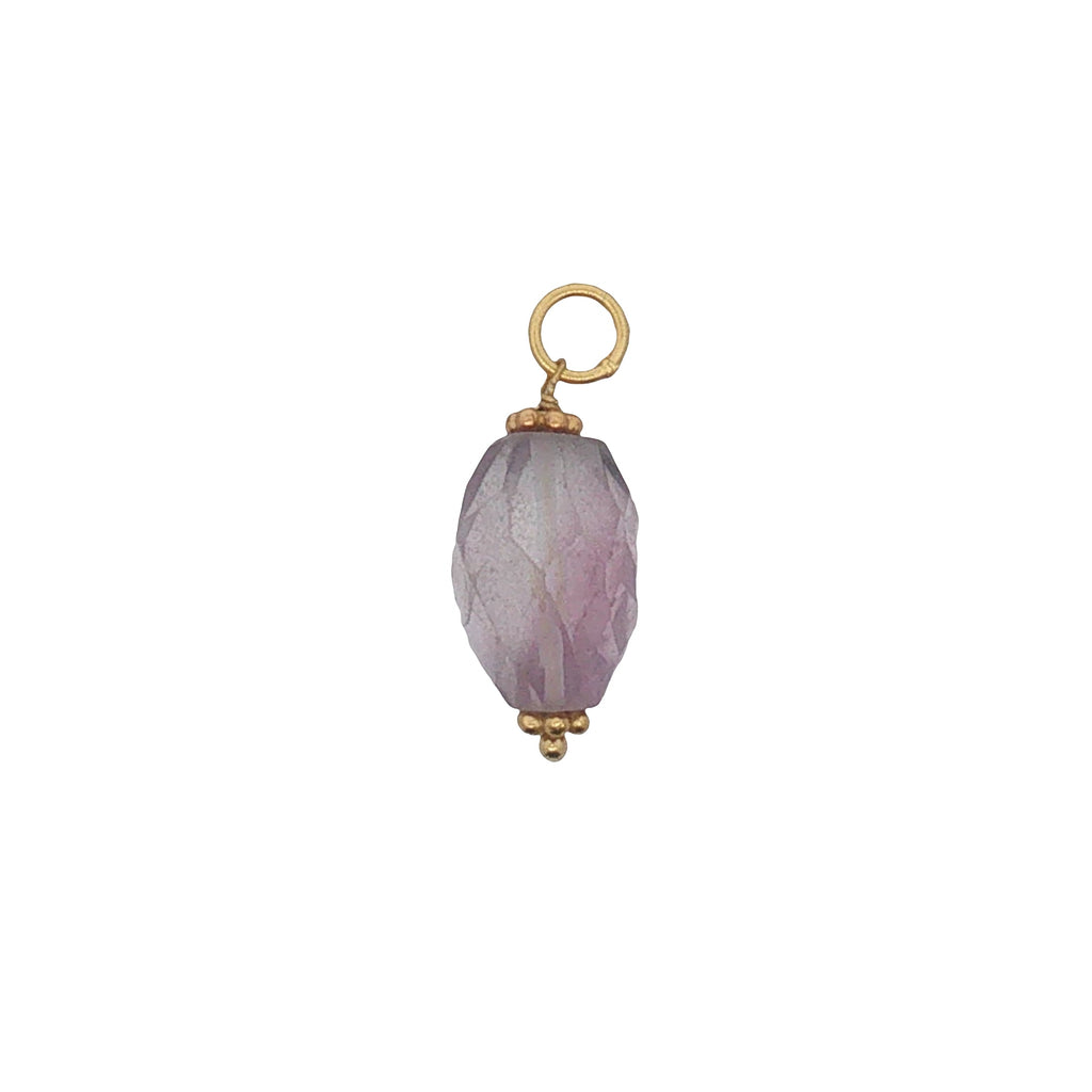 Charms doré améthyste et couronnes dorées
