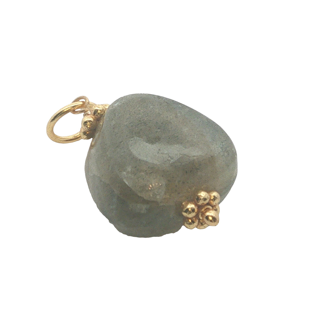 Charms doré labradorite et couronnes dorées