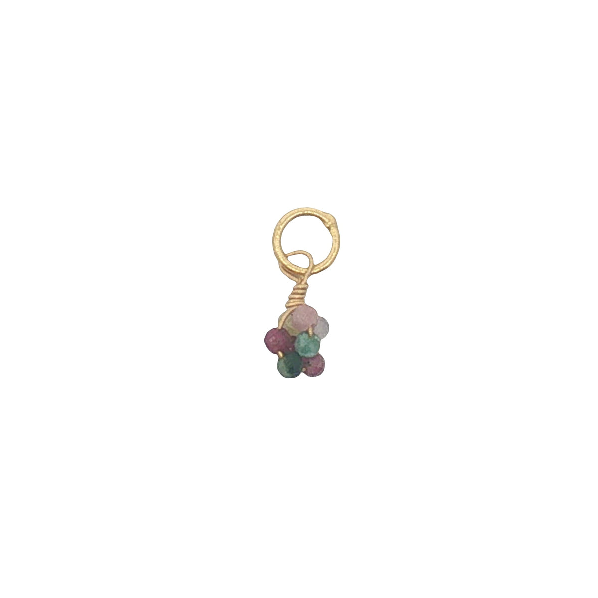 Charms doré grappe de tourmaline