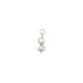 Charms doré duo de perle de culture avec couronne dorée