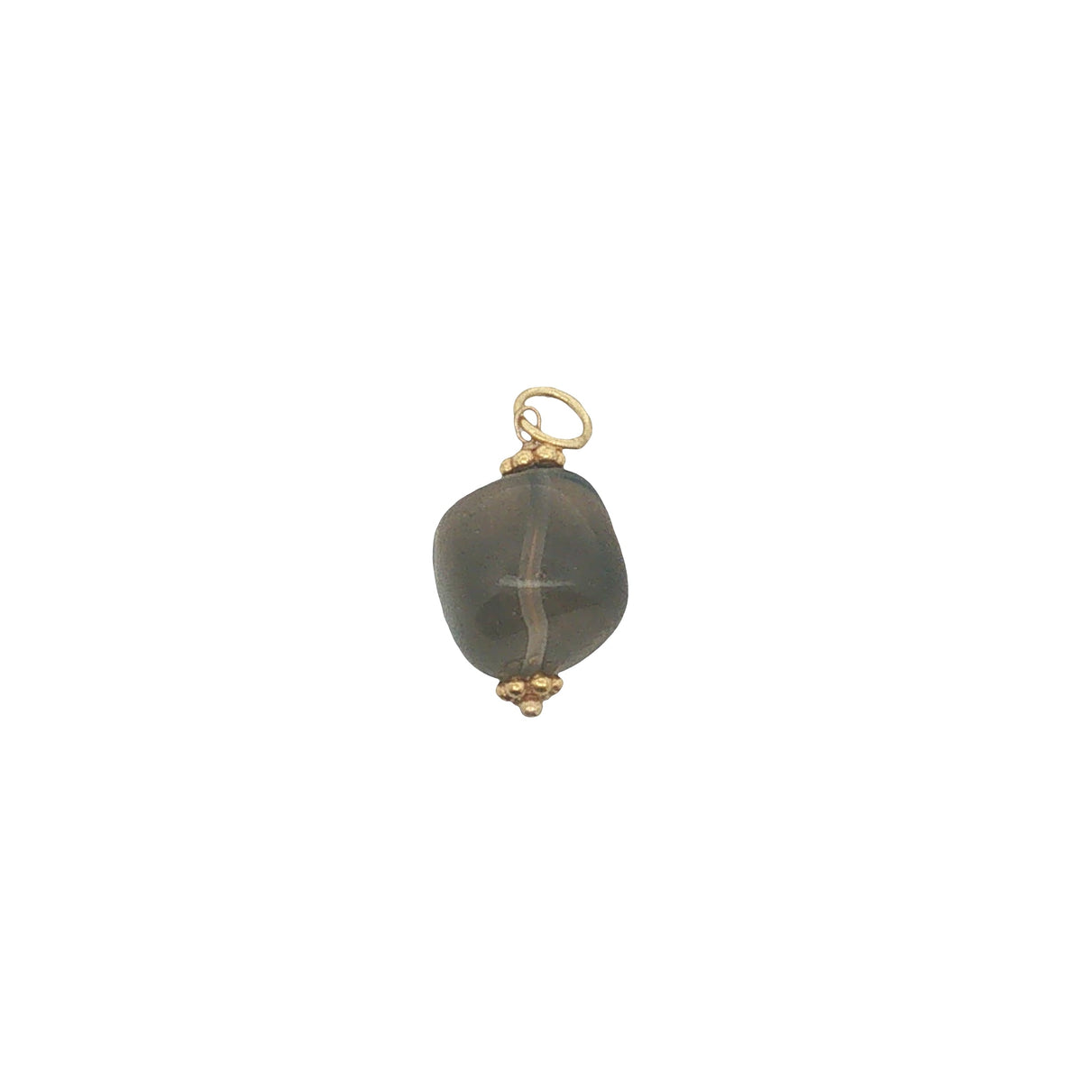 Charms doré quartz fumé et couronnes dorées
