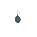 Charms doré labradorite ovale et petite tourmaline noire