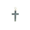 Charms doré croix striée en labradorite
