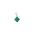 Charms doré trèfle onyx verte 10 mm