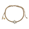 Bracelet cordon doré avec étoile de David dorée en zircons