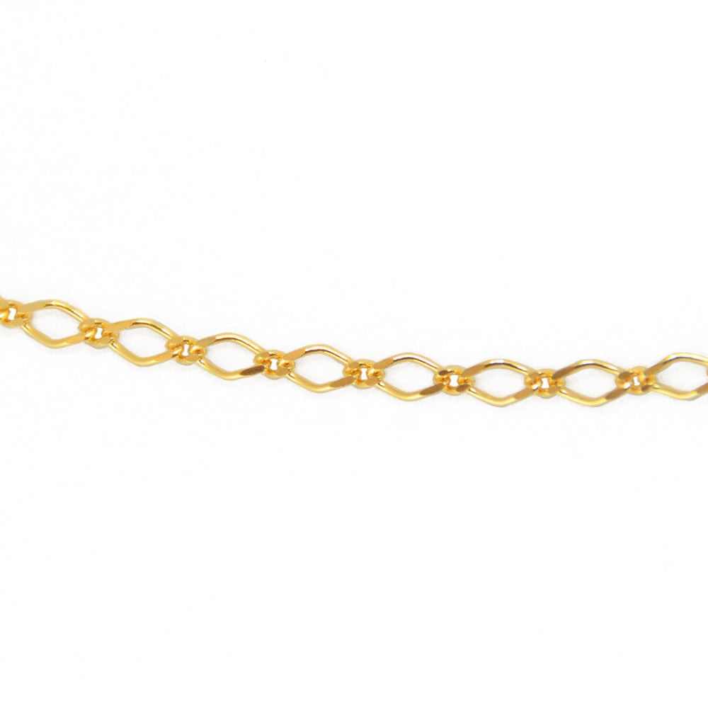 Collier doré maille figaro alternée double face