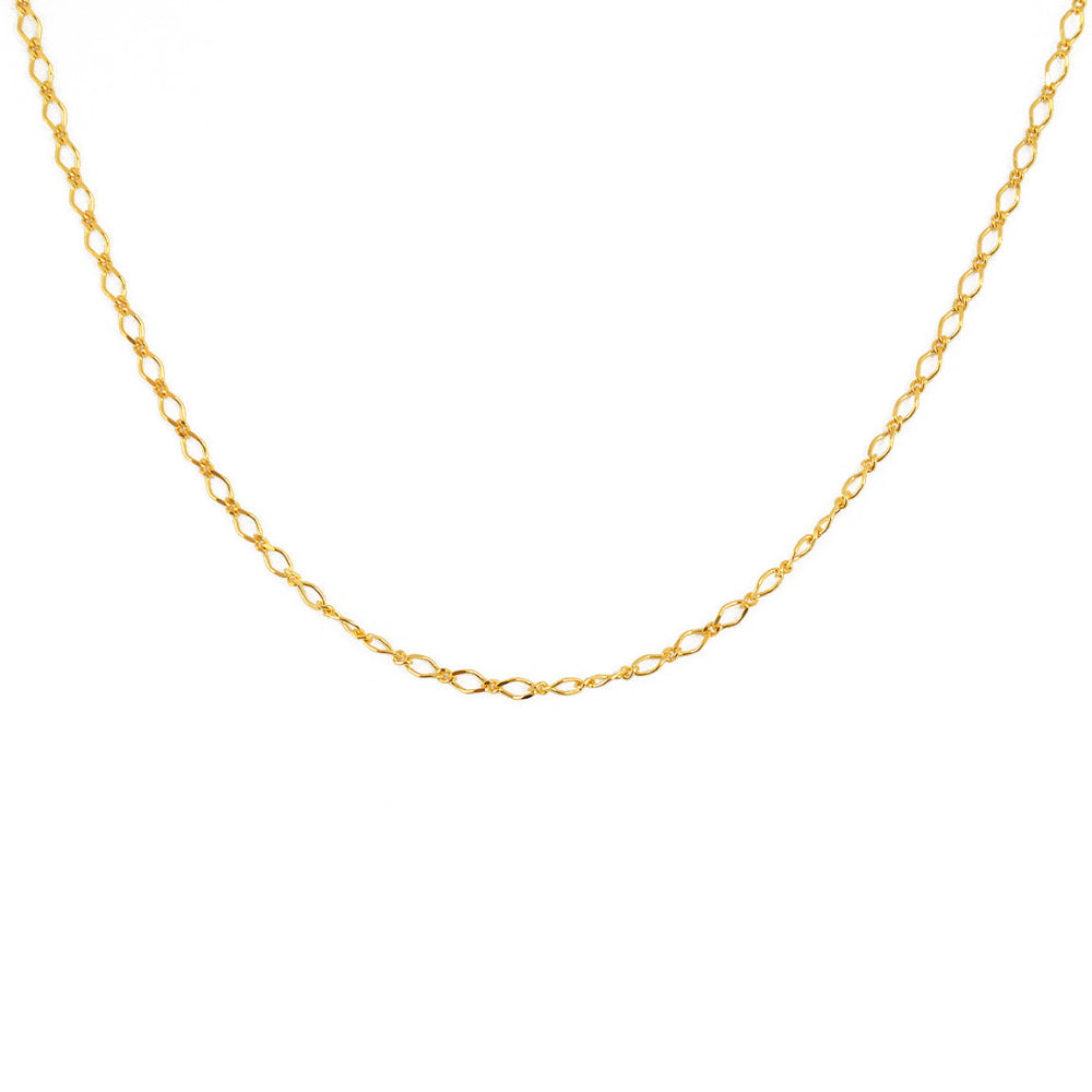 Collier doré maille figaro alternée double face